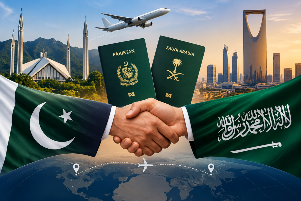 Pakistan Saudi Arabia visa agreement for diplomatic official and special passport holders