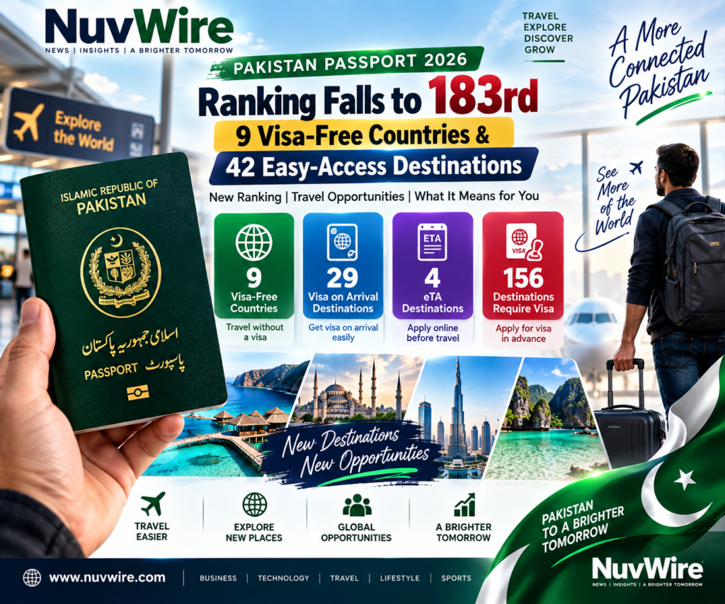 Pakistan Passport 2026 latest ranking with visa-free, visa-on-arrival and eTA destinations